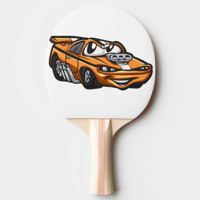 Classic muscle car cartoon  - Choose back colour Ping Pong Paddle (Front)