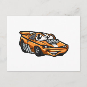 Classic muscle car cartoon - Choose back colour Postcard