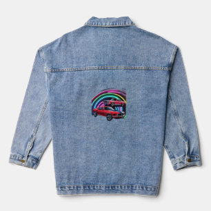 classic muscle car denim jacket