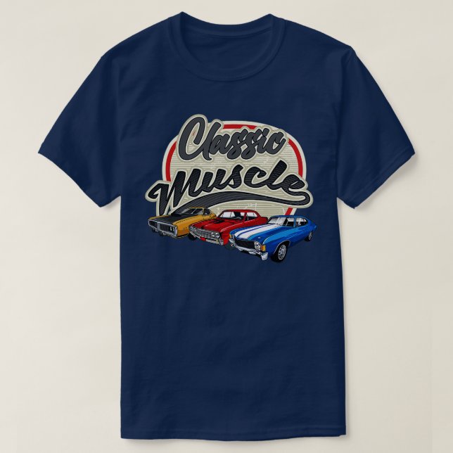 Classic muscle car Engine Car parts Muscle car  T-Shirt (Design Front)