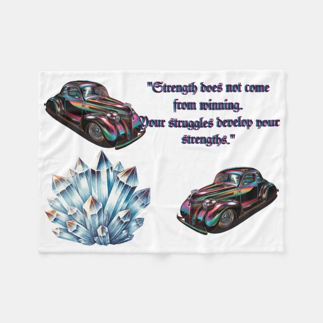 Classic Muscle Car Fleece Blanket (Front (Horizontal))