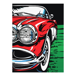 Classic Muscle Car Front Pop Art Retro Photo Print