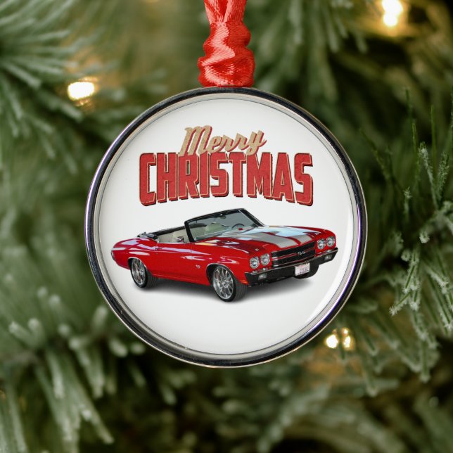 Classic Muscle Car Metal Ornament (Tree)