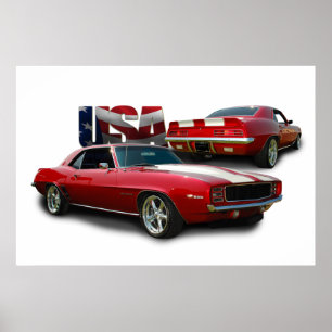 classic muscle car poster