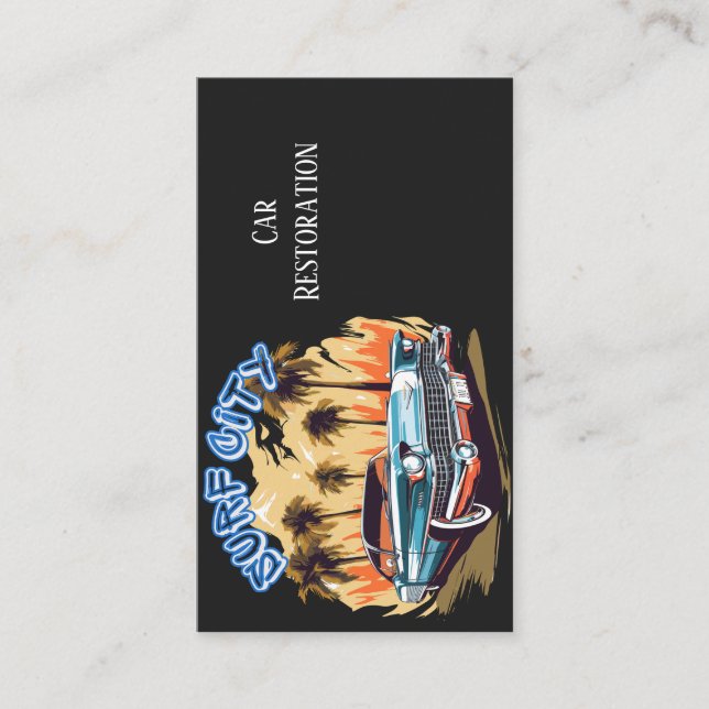 Classic Muscle Car Restoration Business Card (Front)