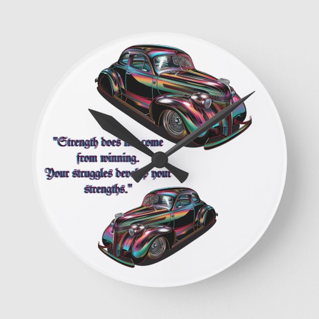 Classic Muscle Car Round Clock (Front)