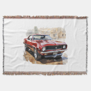 Classic Muscle Car Throw Blanket