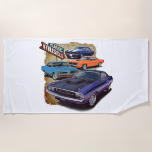 Classic Muscle Cars Beach Towel