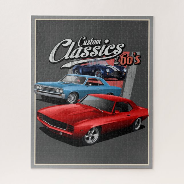 Classic Muscle Cars of the Sixties Jigsaw Puzzle (Vertical)