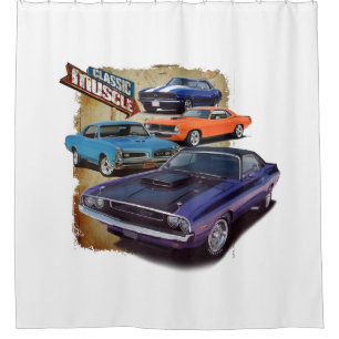Classic Muscle Cars Shower Curtain