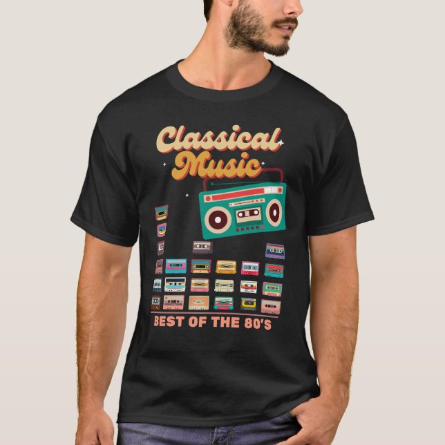 Classic Music Cassette Tape Retro 80's Tee (Front)