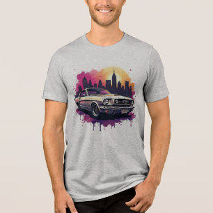 Classic Mustang Muscle Car T-Shirt Tri-Blend Shirt