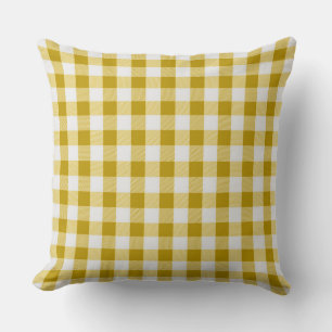 Classic mustard Yellow Gigham Pattern Throw Pillow