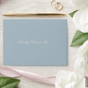 Classic Muted Blue Elegant Wedding Envelope