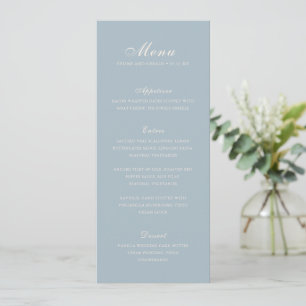 Classic Muted Blue Elegant Wedding Menu