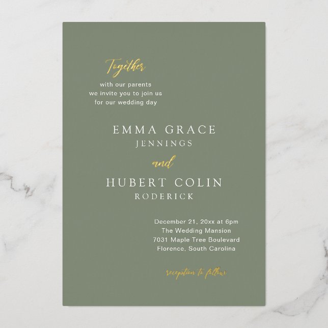Classic Muted Green Elegant Wedding (Front)