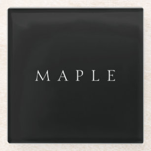 Classic Name (or word) Black & White Glass Coaster