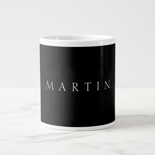 Classic Name (or word) | Black & White Large Coffee Mug (Front)