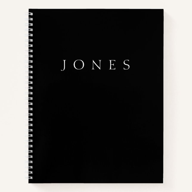 Classic Name (or word) | Black & White Notebook (Front)