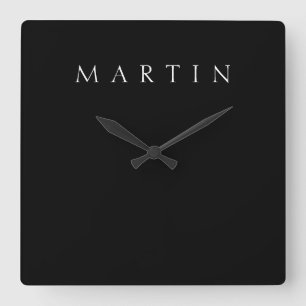 Classic Name (or word)   Black & White Square Wall Clock