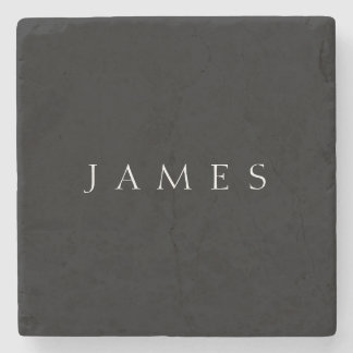 Classic Name (or word) | Black & White Stone Coaster