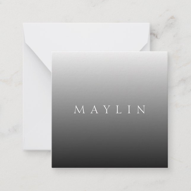 Classic Name or Word | Gradient Grey Card (Front)