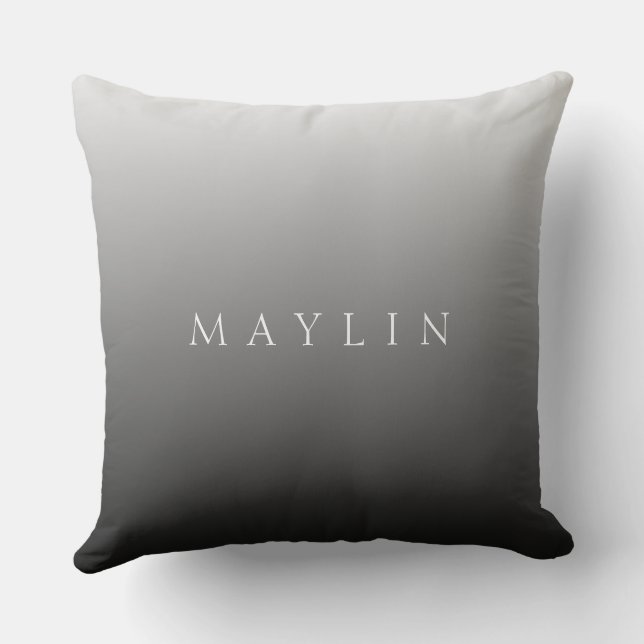 Classic Name or Word | Gradient Grey Cushion (Back)