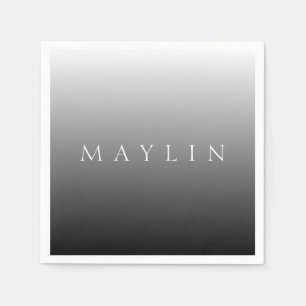 Classic Name or Word   Gradient Grey Napkin