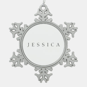 Classic Name (or word) Snowflake Pewter Christmas Ornament