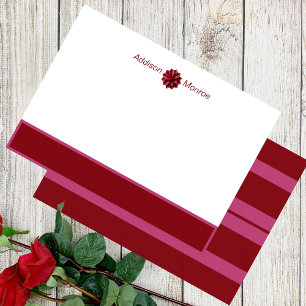 Classic Name Personalised Maroon Floral  Card