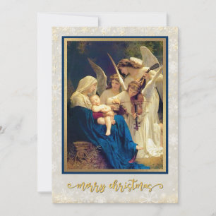 Classic Nativity Angels Music "Merry Christmas" Holiday Card