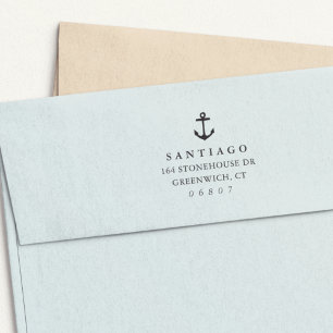 Classic Nautical Anchor Return Address Self-inking Stamp