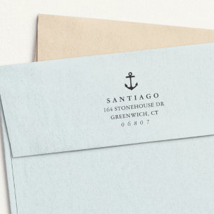 Classic Nautical Anchor Return Address Self-inking Stamp