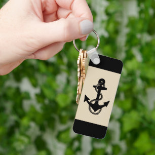 classic nautical ANCHOR + ROPE Keychain