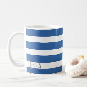 Classic Nautical Blue and White Stripes Coffee Mug