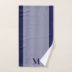 Classic Nautical Navy Blue Luxury Bath Towel Set