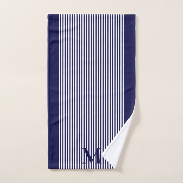 Classic Nautical Navy Blue Luxury Bath Towel Set (Hand Towel)