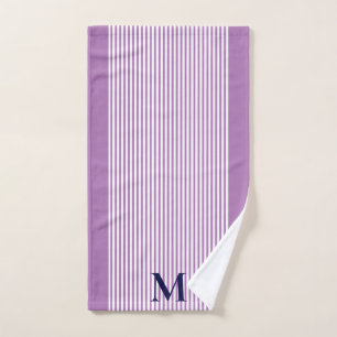 Classic Nautical Navy & Lavender Luxury Bath Towel Set