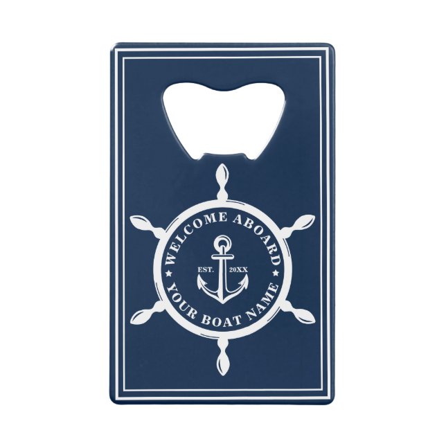 Classic Nautical Navy Personalised Boat Name (Front)