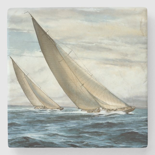 Classic Nautical Painting  Stone Coaster (Front)