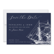 Classic Nautical Ship Navy Blue Wedding