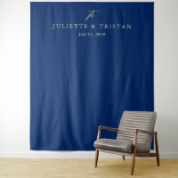 Classic Navy and Cream Elegant Wedding Backdrop