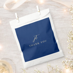 Classic Navy and Cream Elegant Wedding Favour Bag