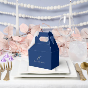 Classic Navy and Cream Elegant Wedding Favour Box