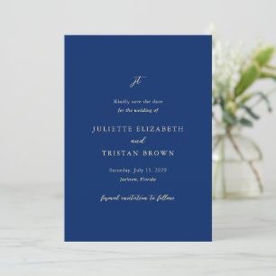 Classic Navy and Cream Elegant Wedding Save The Date