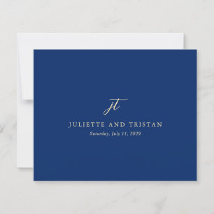 Classic Navy and Cream Wedding Thank You Card