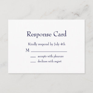 Classic Navy Bar Mitzvah RSVP Card