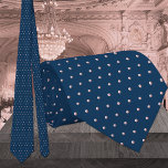 Classic Navy Blue And Blush Pink Pin Dot Wedding Tie<br><div class="desc">A classic and elegant wedding neck tie in deep navy blue with a blush pink pin dot pattern.</div>