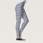 Classic Navy Blue and White Plaid Pattern Leggings<br><div class="desc">Classic navy blue and white plaid pattern is made of navy, white, and light blue squares with thin lines of white dividing the coloured squares. To see the design Navy Blue and White Plaid Pattern on other items, click the "Rocklawn Arts" link below. Digitally created image. Copyright ©Claire E. Skinner....</div>