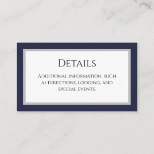 Classic Navy Blue Border Details Enclosure Card